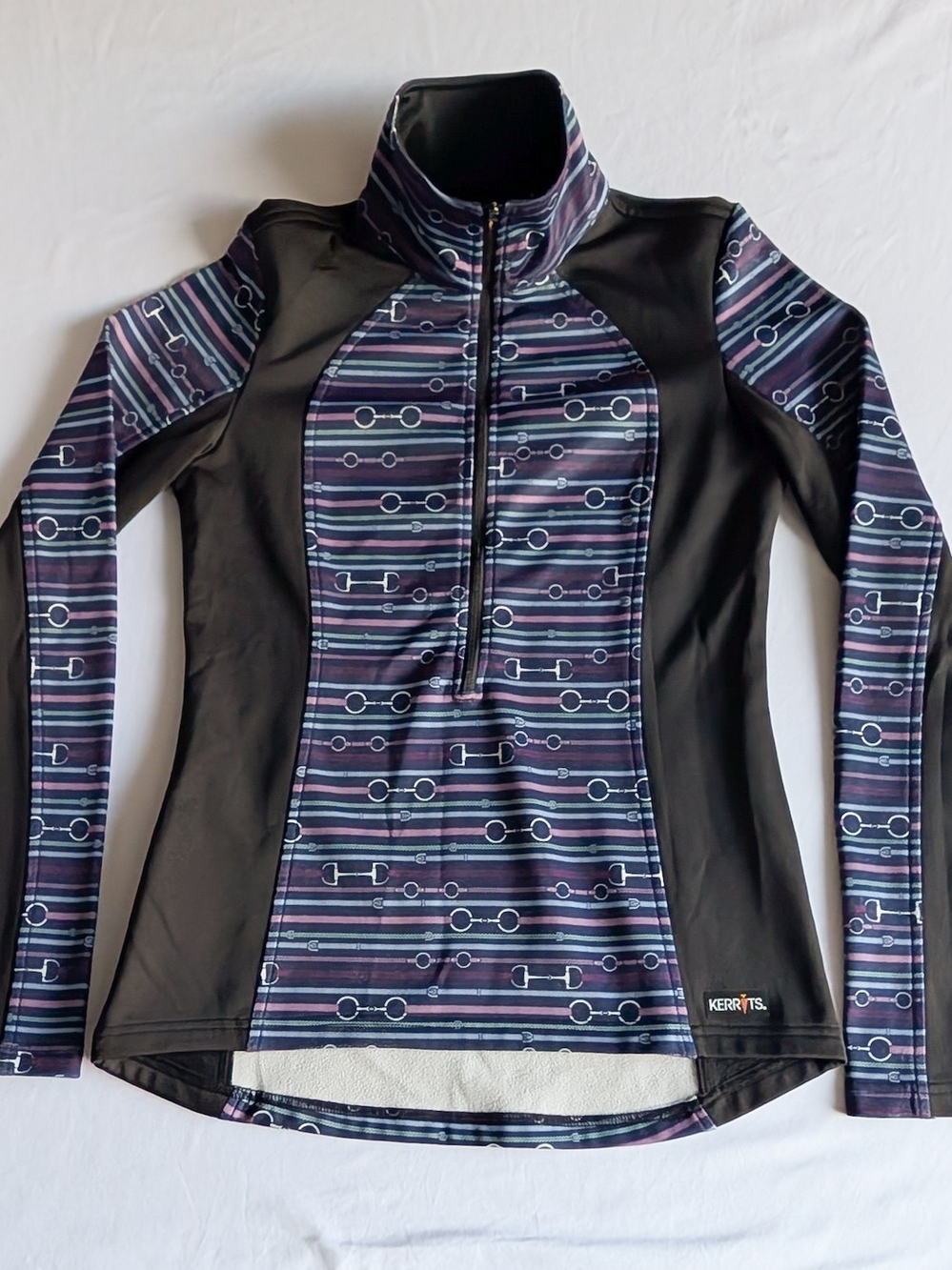 Kerrits Purple Bridle Counter Canter Fleece Half Zip Long Sleeve Women's Sz XS